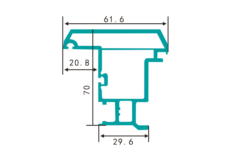 PC70FT（1.24kg/m）-PVC profiles for doors and windows