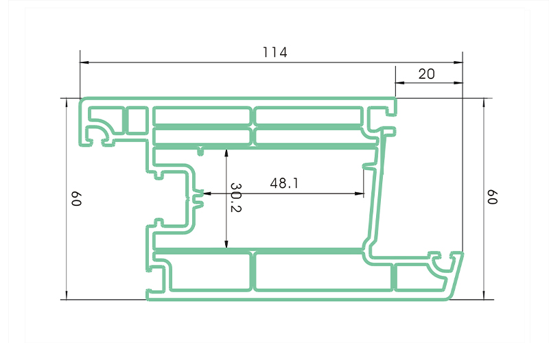 PC60NKSM-PVC profiles for doors and windows