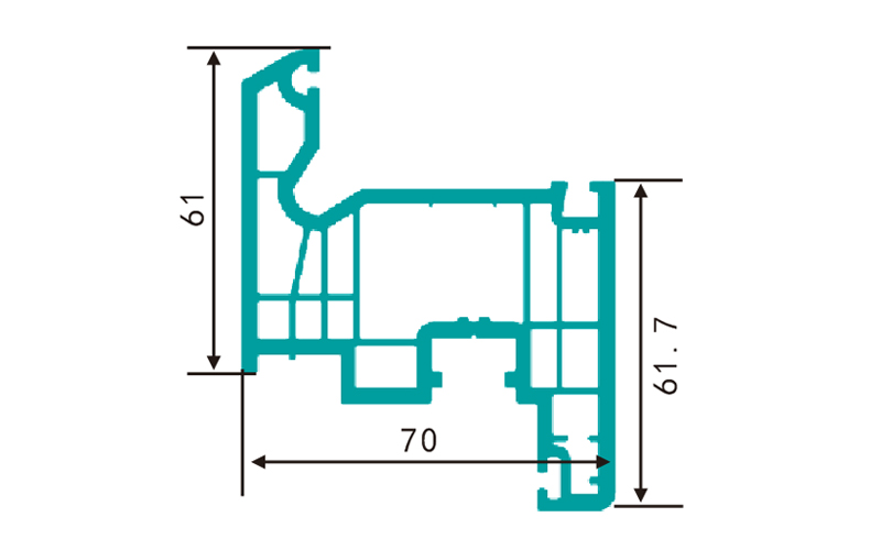 PC70NKS（1.6kg/m）-PVC profiles for doors and windows