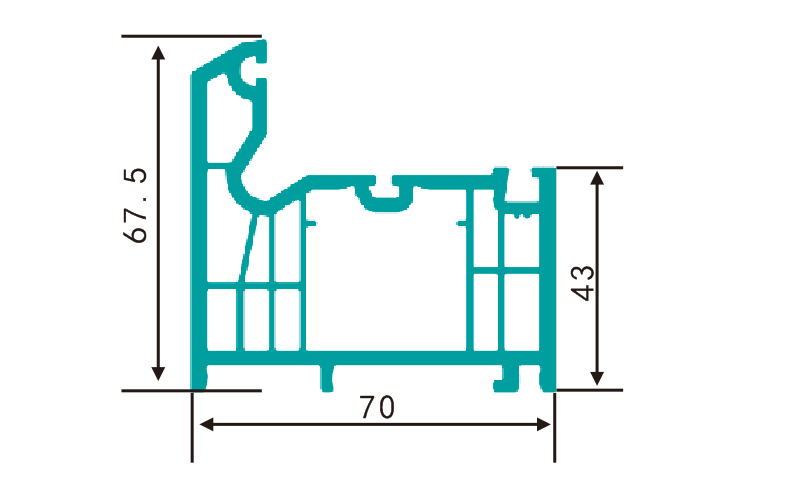 PC70K（1.39kg/m）-PVC profiles for doors and windows