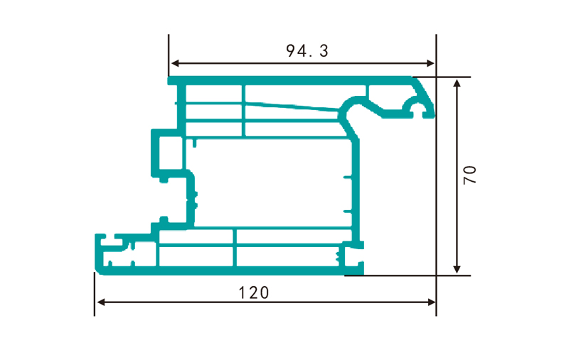 PC70MS（2.11kg/m）-PVC profiles for doors and windows