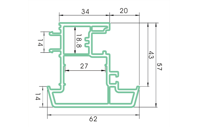 PC60FT-PVC profiles for doors and windows