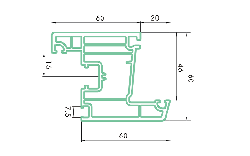 PC60NKS-PVC profiles for doors and windows