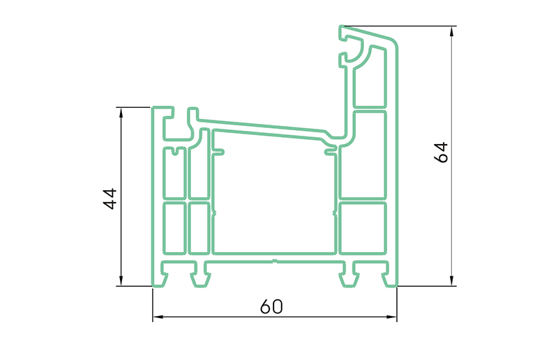 PC60K-PVC profiles for doors and windows